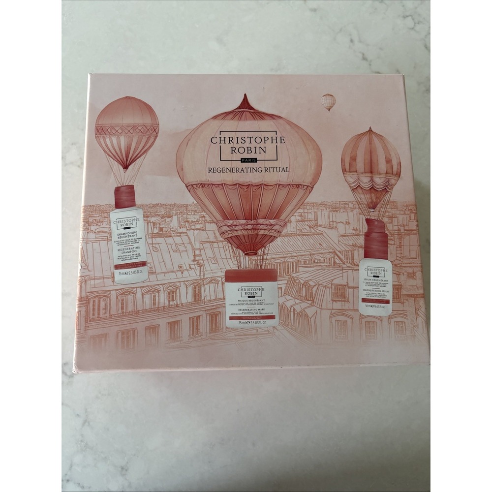 Christophe Robin Regenerating Ritual Gift Box Set 3 Piece Shampoo Mask Serum